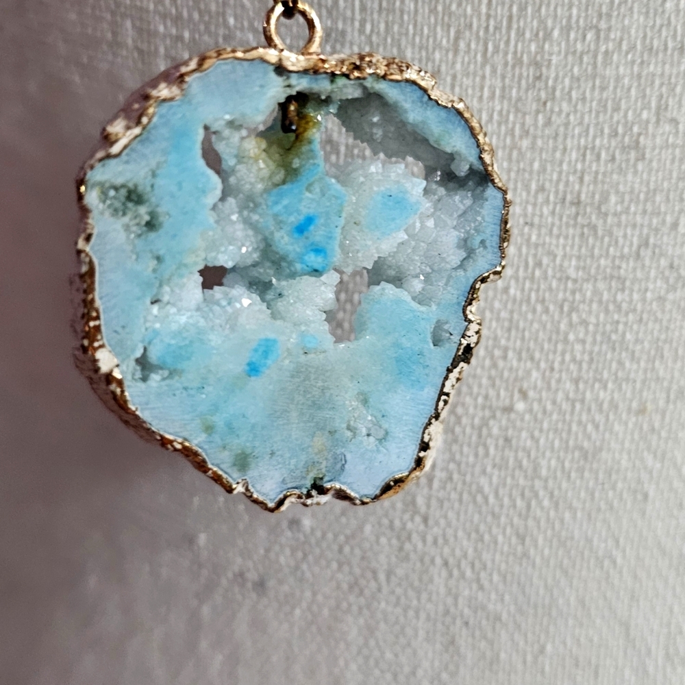 Larimar Beaded Necklace Larimar Beaded Macrame Gold Jewelry With Gemstone
